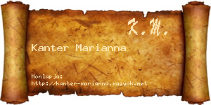 Kanter Marianna névjegykártya